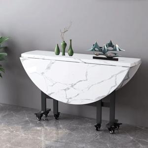 홈 거실 용 100/120cm 라운드 식탁 주방 및 레스토랑 용 휴대용 접이식 및 보관 테이블