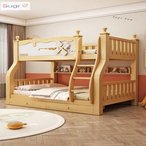 상하단 이층침대 높낮이 간 간섭 없음 이중 엄마와 아이 침대 모두 원목