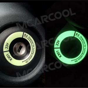 1PC 자동차 스티커 야간 발광 자동차 점화 키링 스티커 자동차 오토바이 데칼 장식 키 형광 원형