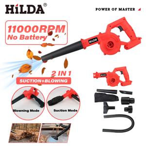 힐다 전기 블로워 2 in 1 흡입+송풍 나뭇잎 송풍기 무선 나뭇잎 눈 진공 청소기 마키타 21V 배터리용 전동 공구