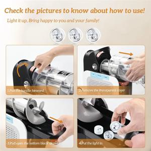 【HAPPYH】Ninja Slushi FS301/FS300용 LED 캡슐 조명, 16가지 색상 및 4가지 모드, 설치 없음, RGB 방수 조명 3팩