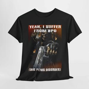 네, 나는 Bpd를 앓고 있습니다. 재미있는 해골 밈 티셔츠 남성용 및 여성용 반팔 코튼 티셔츠 여름 셔츠 Y2k 탑 남성 의류