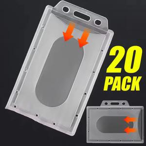 20/10/5/1PCS 투명 서리 낀 ID 태그 이름 배지 홀더 간호사 직원 카드 보호대 용 프리미엄 투명 플라스틱 카드 슬리브