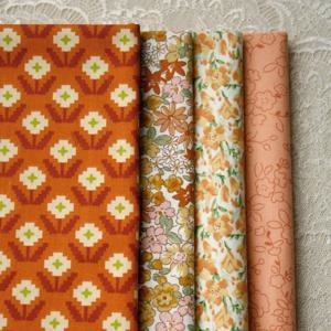 160x50cm 오렌지 꽃무늬 트윌 코튼 재봉 직물, 드레스 침대 시트 의류 만들기 수제 DIY 홈 장식 재봉 천