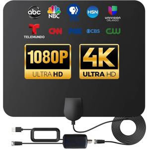 2025 업그레이드 HD 디지털 TV 안테나 실내외 장거리 수신 4K 1080P 스마트 TV 증폭기 신호 부스터