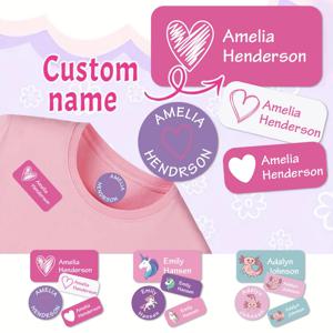 2 시트 140PCS 맞춤형 이름 스티커 의류, 학교 용품, 문구류, 도시락, 아기 보육을 위한 방수 ID 라벨