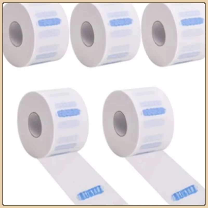 흰색 목 스트립 일회용 헤어 커팅 액세서리 신축성있는 목 종이 조정 가능한 이발사 전용 살롱 미용 1 롤