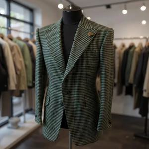 하운드투스 남성 정장 블레이저 가을 겨울 캐주얼 그린 슬림핏 신랑 턱시도 웨딩 파티 재킷 스포츠 코트