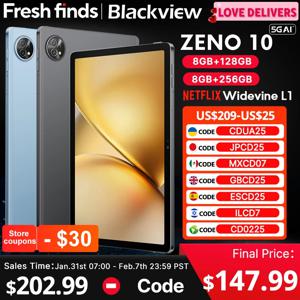【세계 최초 공개】블랙뷰 제노 10 5G AI 태블릿 11인치 FHD+ 90Hz 디스플레이 와이드바인 L1 쿼드 스피커 8800mAh 안드로이드 15 패드 PC