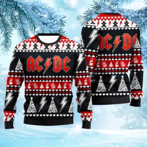 ACDC 어글리 스웨터 3D 레트로 록 밴드 홀리데이 파티 풀오버 따뜻하고 편안한 플러스 사이즈 크리스마스 스웨터 남성 여성용 크리스마스 선물 2026
