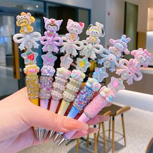 애니메이션 산리오 헬로 키티 시나모롤 다이아몬드 젤 펜 쿠로미 멜로디 학생 문구류 유창한 볼펜 학습 용품 선물