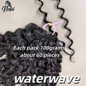 나비 프리세퍼레이티드 크로셰 인모 번들 미라클 노츠 브레이딩 14-18인치 워터 웨이브 컬리 100% 인모 (여성용)