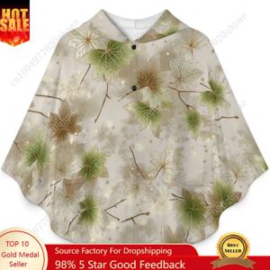 아늑한 플란넬 담요 스웨터, 빈티지 플로럴 오버사이즈 후드티 포켓 포함 어린이 및 청소년용