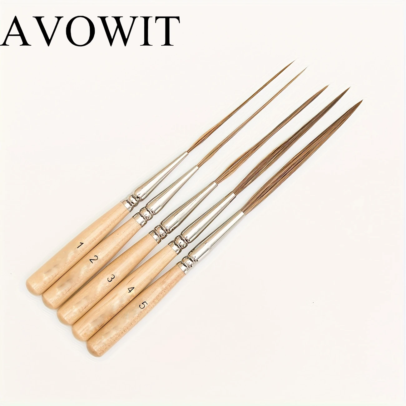 5개 긴 브러시 세트, 미세한 팁이 있는 수채화 및 아크릴 페인트 브러시, 모서리 채우기, 윤곽 그리기, 만화에 적합