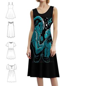 팬즈 판타지 프레피 스타일 미니 드레스 여성용 A라인 루즈핏 캐주얼 데이 드레스 팬즈 라비린스 팬즈 오펠리아 파우노 팬 여성복