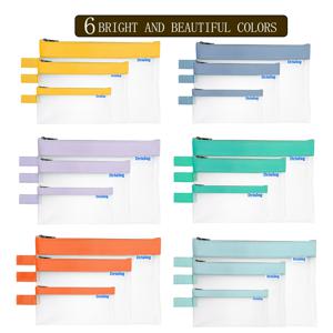 3개 세트 TPU 방수 파일 가방 투명 지퍼 파우치 - 재사용 가능한 내구성 문서 정리함 문구류 사무용품