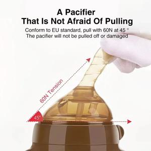 150ML/240ML 와이드 캘리버 실리콘 테이프 부드러운 모조 모유 배앓이 방지 손잡이 달린 젖병, 0-36개월