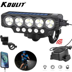 USB 충전식 자전거 LED 전조등 사이클링 자전거 경적 방수 자전거 벨 전조등 설치가 용이함 야간 라이딩