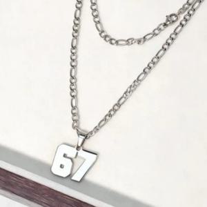 스틸 에이 브레인롯 넘버 목걸이 애니메이션 67 식스 세븐 펜던트 목걸이 여성 남성 코스프레 스테인리스 스틸 체인 주얼리 크리스마스 선물