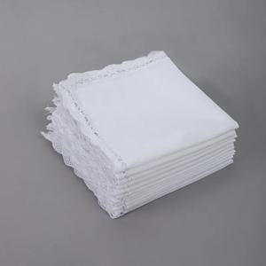 12개입 순면 흰색 손수건 그래피티 페인팅 타이다이 DIY 작은 정사각형 타월 32cm