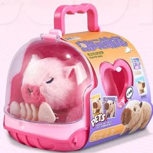 소리가 나는 전동 카피바라 걷는 인형 장난감, 어린이용 전동 봉제 인형 장난감 동물 카피바라 봉제 피규어 세트 (색상 랜덤)