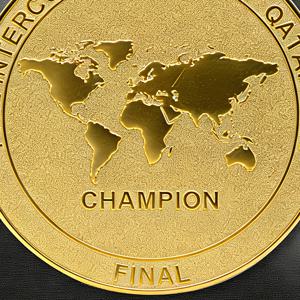새로운 국제 카타르 2025 클럽 챔피언십 메달 레플리카 - 리본 포함 팬 수집품 ​