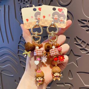 모니치 모바일 폰 체인 펜던트 귀여운 키체인 캐릭터 키체인 가방 장식 축제 용품