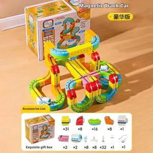 2025 몬테소리 장난감 선물 세트 최신 교육용 장난감 조립식 매직 트랙 기차 세트 어린이 장난감 무선 조종 없는 레일카