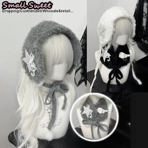 여성 서브컬쳐 Y2K 걸 뮤지컬 노트 플러시 귀마개 귀여운 겨울 따뜻함 귀 보호 & 스카프 투웨이 고딕 펑크 액세서리