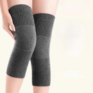 남녀노인을 위한 따뜻한 울 소재 무릎 보호대, 특수 발열 기능으로 추운 다리를 보호하고 관절염 완화, 겨울 필수품