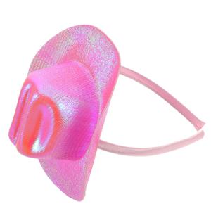 핑크 미니 카우보이 모자 머리띠 반짝이 서양식 어린이 파티 액세서리 할로윈 크리스마스 코스프레 댄스 축제