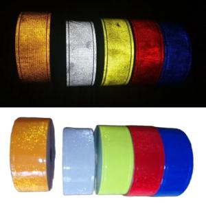 5cm x 5M 야간 반사 PVC 테이프 바느질, 의류용 깜박이 작은 별 반사 격자 벨트