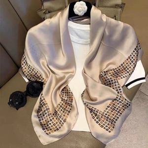 봄 스카프 여성 럭셔리 디자인 폴리 에스터 소재 부드러운 스카프 부드러운 이슬람 Headscarf 목도리 해변 90x90cm