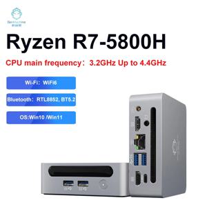 GenMachine AMD Ryzen 7 5800H Windows 11 미니 PC DDR4 16/32GB 256/512GB SSD WIFI6 RTL8852, BT5.2 PC 게이머 Diy 게임용 컴퓨터