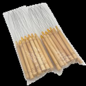 20 개 루프 당기는 바늘 나무 손잡이 루프 바늘 머리 확장 깃털 머리 확장 도구 2.9mm 나노 링 스레더 도구