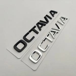 3D ABS 크롬 블랙 로고 Octavia 엠블럼 문자 자동차 뒷 트렁크 배지 Octavia 1 2 3 4 A5 A7 MK3 Octavia 스티커 액세서리