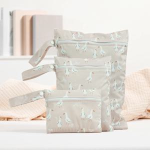 Elinfant 3PCS 재활용 직물 방수 습식 건조 가방 휴대용 기저귀 가방 위생 보관 가방