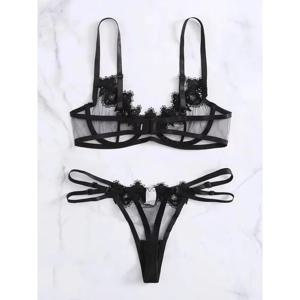 여성용 섹시 란제리 속옷 팬티 세트 시스루 레이스 바디수트 베이비돌 슬립웨어