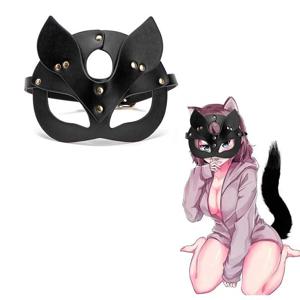 가죽 마스크 토끼 소녀 코스프레 하프 페이스 여우 멋진 마스크, 할로윈 가장 무도회 고양이 여성 마스크, 파티 성인 게임 소품 액세서리