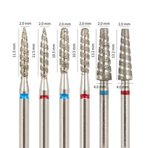 1개 20종 토네이도 플레임 다이아몬드 네일 드릴 비트 밀링 커터 페디큐어 다이아몬드 버 전동 폴리셔 액세서리 도구
