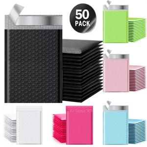 50Pcs 배달 패키지 포장 소규모 비즈니스 용품 봉투 배송 패키지 버블 봉투 포장 가방 메일러