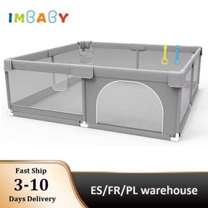 IMBABY 아기 놀이터 회색 아기 Corralitos 놀이터 당겨 링 볼 상자 어린이 안전 장벽 울타리 아기 체육관