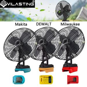 6/8인치 캠핑 팬 야외 낚시 무선 데스크탑 휴대용 금속 팬 강력한 바람 팬 마키타/디월트/밀워키 18V 배터리핀용