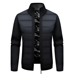 겨울 남성 따뜻한 카디건 패딩 자켓 패션 남성 양털 안감 니트 스웨터 카디건 코트 남성 윈드 브레이커 니트 자켓