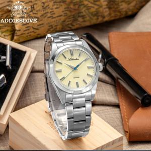 ADDIESDIVE 2024 커플 쿼츠 시계, 스틸 버블 미러 사파이어 유리, 비즈니스 시계, 100m 방수, 36mm, 신제품