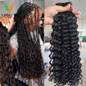 V 뷰티 인간의 머리카락 Boho Briads 여성을위한 여신 브레이드 Braiding Hair No Weft 벌크 헤어 익스텐션 Water Wave Hair