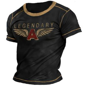 2023 여름 티셔츠 남성 빈티지 프린트 3D American Route 66 티셔츠 반소매 티셔츠 오버 사이즈 셔츠 루즈 한 남성 의류