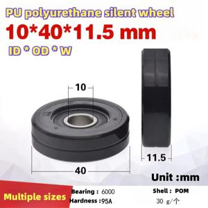 6Pcs 10x40x11.5mm PU 부드러운 고무 휠 베어링 풀리 TPU 하드 고무 휠 j 폴리우레탄 사일런트 롤러 가이드로 감싸여 있습니다.