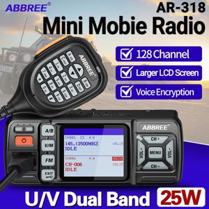 ABBREE AR-318 미니 모바일 라디오, 25W 듀얼 밴드 UHF VHF 장거리 듀얼 모드 워치, 음성 암호화, 자동차 트랜시버 워키토키