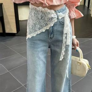 한국어 Ins 일본식 패션 쌓인 부드러운 레이스 패치 워크 하프 스커트 엉덩이 커튼 스커트 작은 앞치마 매칭 드레스 스커트